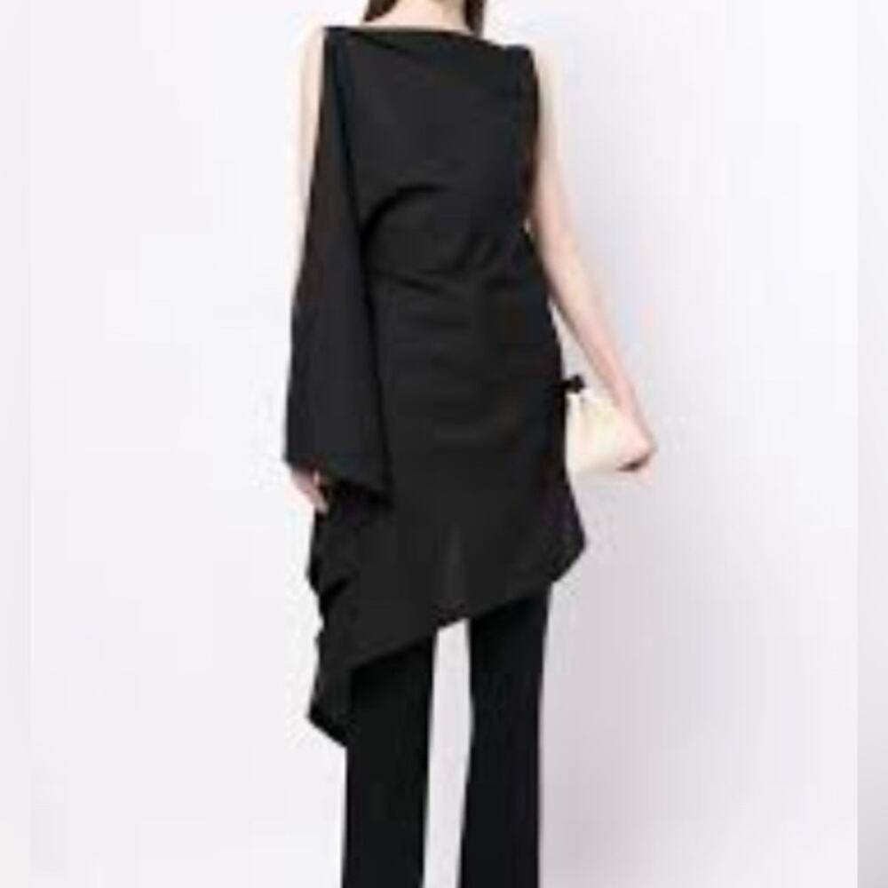 The Row Bamby Decontructed Top Black size XS/S Apron style Wool Flowy Open back - Picture 5 of 12